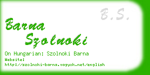 barna szolnoki business card